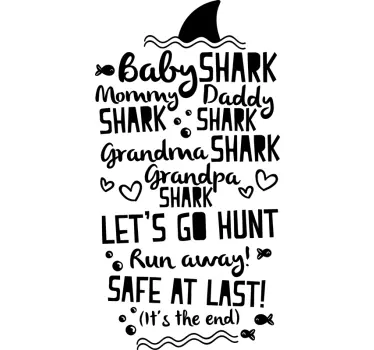 Sticker Maison Paroles Baby Shark - TenStickers