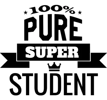 Sticker citation 100% Étudiant super pur - TenStickers