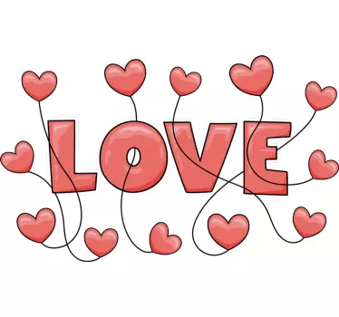 Sticker Original Love et Coeurs - TenStickers