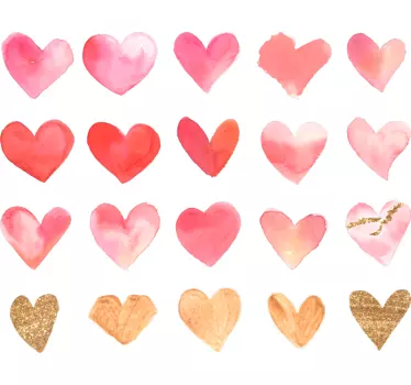 Sticker amour pack de cœurs - TenStickers