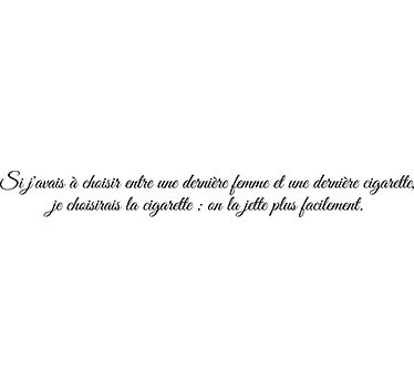 Sticker citation femme cigarette - TenStickers
