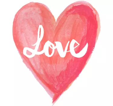 Sticker coeur en aquarelle Love - TenStickers