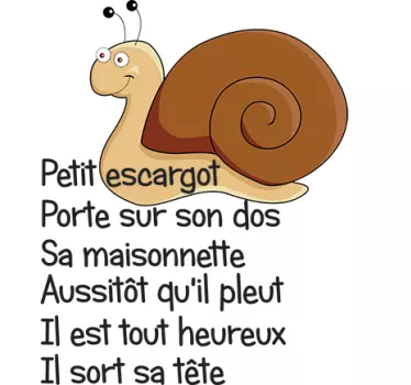 Sticker comptine Petit escargot - TenStickers