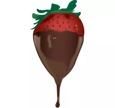 Sticker cuisine fraise et chocolat - TenStickers