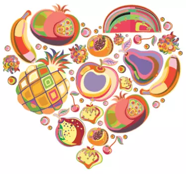 Sticker cuisine fruits cœur - TenStickers