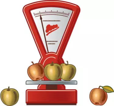 Sticker décoratif balance et pommes - TenStickers