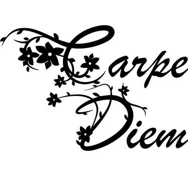 Sticker citation Carpe Diem fleuri - TenStickers