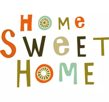 Sticker decoratif home sweet home coloré - TenStickers