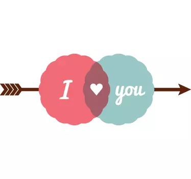 Sticker amour I love you rétro - TenStickers