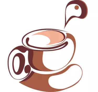Sticker restaurant d'entreprise tasse de café couleur - TenStickers