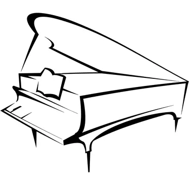Sticker dessin piano - TenStickers
