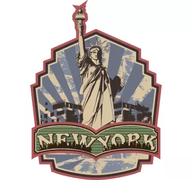 Sticker dessin retro New York - TenStickers