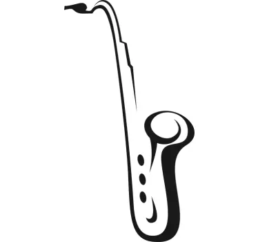 Sticker musique dessin saxophone - TenStickers