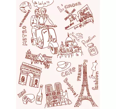 Sticker Paris affiche vintage - TenStickers