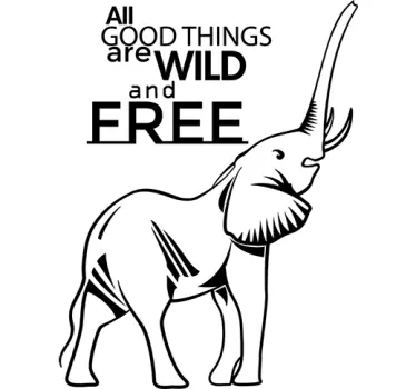 Sticker éléphant Wild and Free - TenStickers