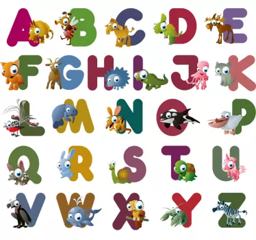 Sticker enfant alphabet animaux - TenStickers
