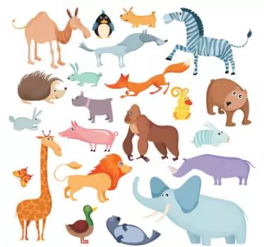 Sticker enfant animaux de la savane - TenStickers