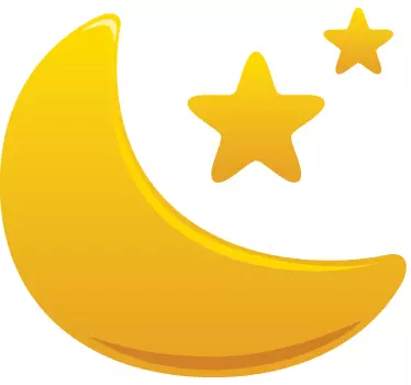 Sticker enfant demi lune et étoiles - TenStickers