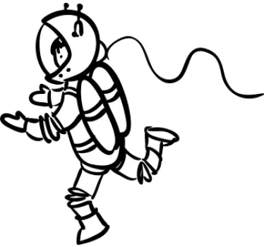 Sticker enfant dessin astronaute - TenStickers