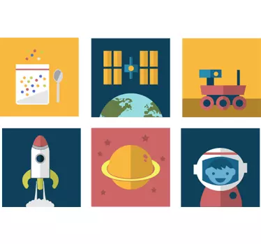 Sticker enfant dessins espace - TenStickers