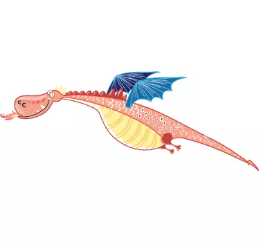 Sticker enfant dragon aux ailes bleues - TenStickers