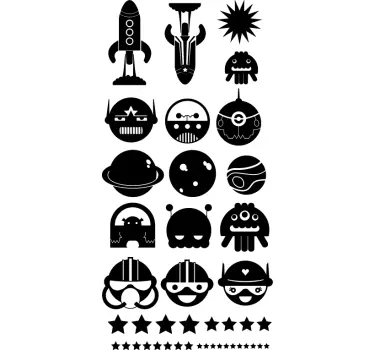 Sticker enfant éléments espace - TenStickers