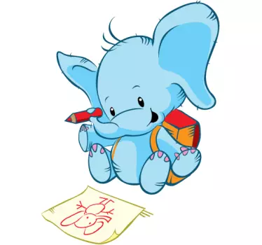 Sticker enfant éléphant coloriage - TenStickers