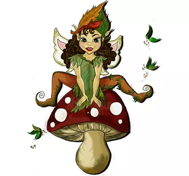 Sticker enfant Elfe Champignon - TenStickers