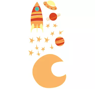Sticker espace couleur orange - TenStickers