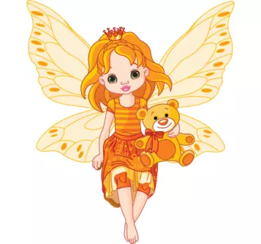 Sticker enfant fée jaune orangé - TenStickers