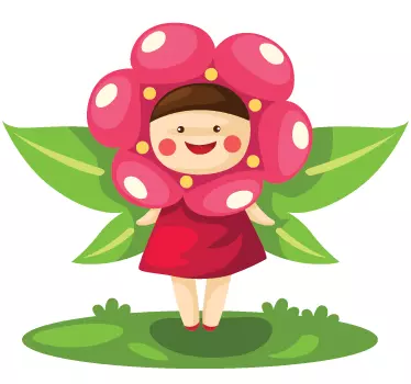 Sticker enfant fée nature et fleurs - TenStickers
