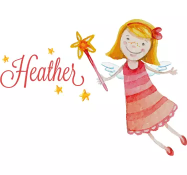 Sticker enfant fée prénom personnalisable - TenStickers