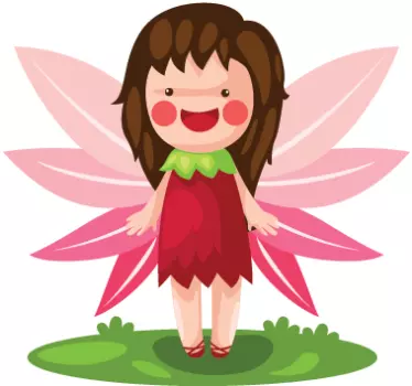Sticker enfant fée rose - TenStickers