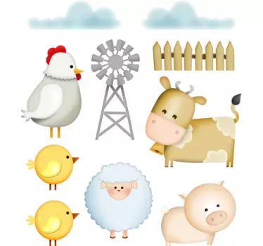 Sticker enfant ferme animaux - TenStickers