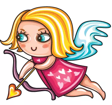 Sticker enfant fille blonde cupidon - TenStickers