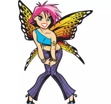 Sticker enfant fille papillon - TenStickers