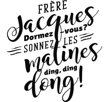 Sticker Comptine Frère Jacques - TenStickers