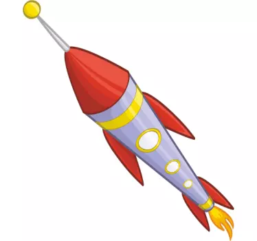 Sticker enfant fusée couleur - TenStickers