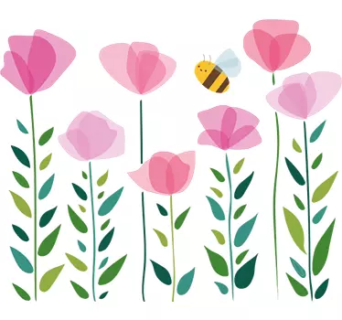 Sticker enfant insectes jardin fleuri - TenStickers