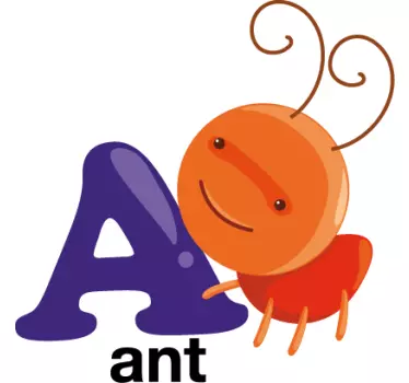 Sticker enfant lettre A alphabet - TenStickers