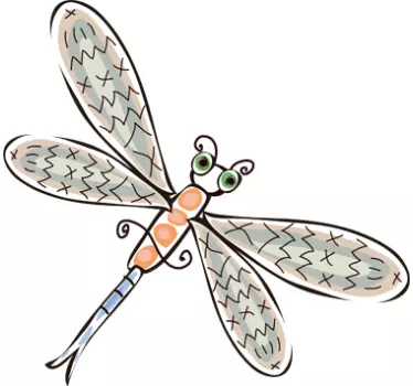 Sticker enfant libellule dessin - TenStickers