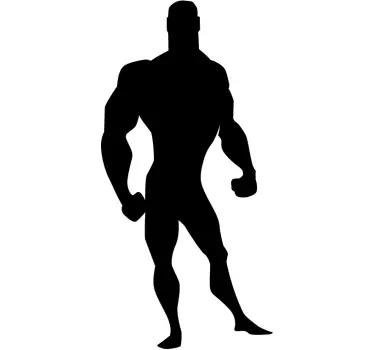 Sticker enfant ombre homme musclé BD - TenStickers