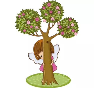 Sticker enfant petit ange caché - TenStickers