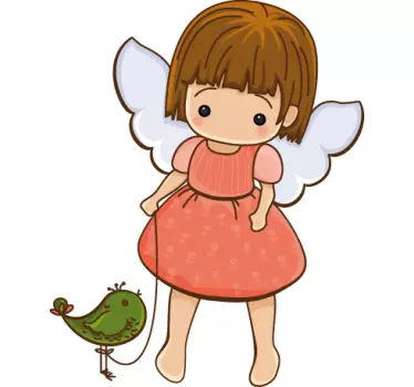 Sticker enfant petit ange oiseau - TenStickers