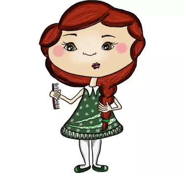 Sticker enfant poupée rousse - TenStickers