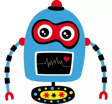 Sticker enfant robot bleu - TenStickers