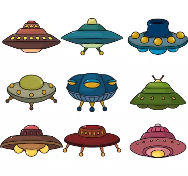 Sticker espace set d'ovnis - TenStickers