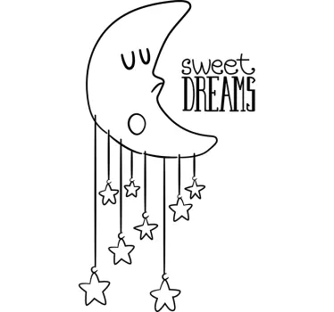 Sticker enfant sweet dreams lune - TenStickers