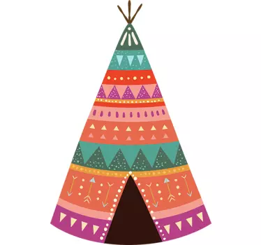 Sticker enfant tente indienne tete de lit - TenStickers