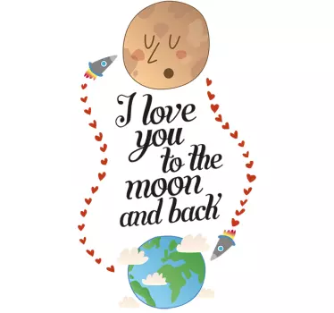 Sticker enfant To the moon and back - TenStickers